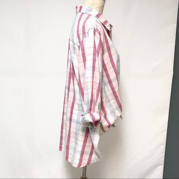 ➕ True Craft Plaid Button Down Tie Front Shirt 2X - Picture 6 of 9